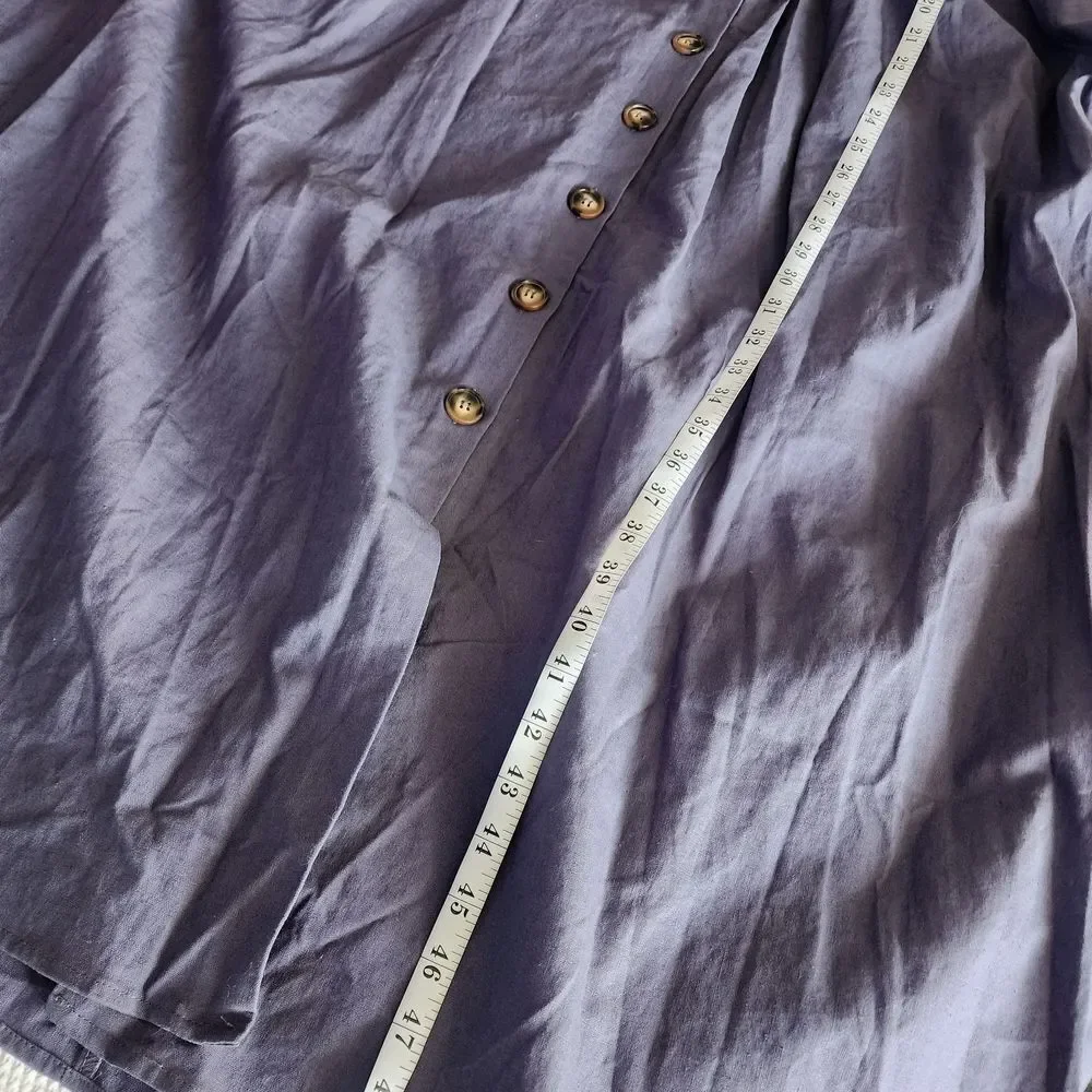 City Chic Sunset Stroll Dusty Lilac Midi Dress with Button Detail - Picture 15 of 16